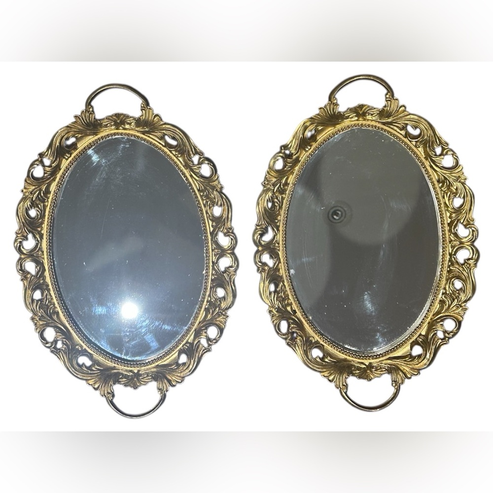 Elegant Gold Oval serving trays 16”x10”